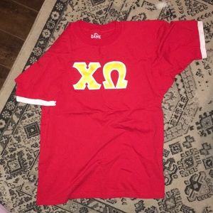 Chi Omega jersey block letter